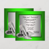 Lime Green High Heels Frauen Geburtstagsparty Einladung (Vorne/Hinten)