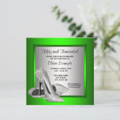 Lime Green High Heels Frauen Geburtstagsparty Einladung (Stehend Vorderseite)