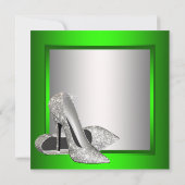 Lime Green High Heels Frauen Geburtstagsparty Einladung (Rückseite)