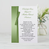 Lime Green IMITATS Ribbon Bow Hochzeit Einladung (Stehend Vorderseite)