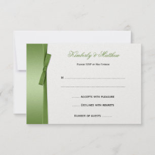 Lime Green IMITATS Ribbon Bow UAWG RSVP Karte