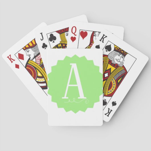 Lime Green Initial Classic Playing Cards Spielkarten (Rückseite)