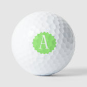 Lime Green Initial Golf Balls Golfball (Vorderseite)