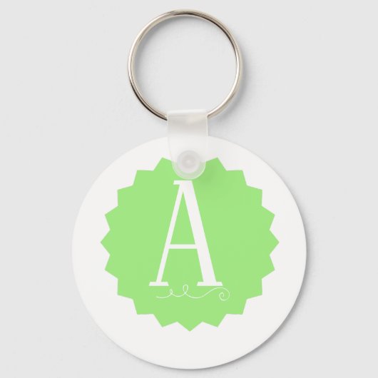 Lime Green Initial Keychain Schlüsselanhänger (Vorderseite)