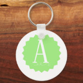 Lime Green Initial Keychain Schlüsselanhänger (Vorderseite)