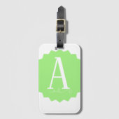 Lime Green Initial Luggage Tag Gepäckanhänger (Vorderseite Vertikal)