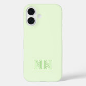 Lime Green Initials Monogram Simple Minimal  Case-Mate iPhone Hülle (Rückseite)