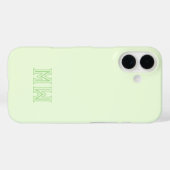 Lime Green Initials Monogram Simple Minimal  Case-Mate iPhone Hülle (Rückseite (Horizontal))