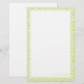 Lime Green Japanese Seigaiha Pattern Briefpapier (Vorne/Hinten)