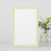 Lime Green Japanese Seigaiha Pattern Briefpapier (Stehend Vorderseite)