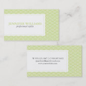 Lime Green Japanese Seigaiha Pattern Visitenkarte (Vorne/Hinten)