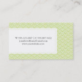 Lime Green Japanese Seigaiha Pattern Visitenkarte (Rückseite)