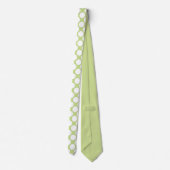 Lime Green Jumbo Polka Dots Custom Necktie Krawatte (Rückseite)