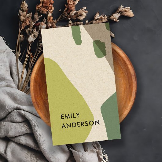 LIME GREEN KRAFT MODERN RUSTIK ABSTRAKTE KÜNSTLERI VISITENKARTE