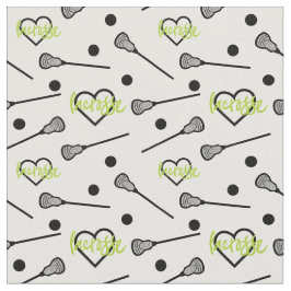 Lime Green Lacrosse Sticks und Herzmuster Stoff