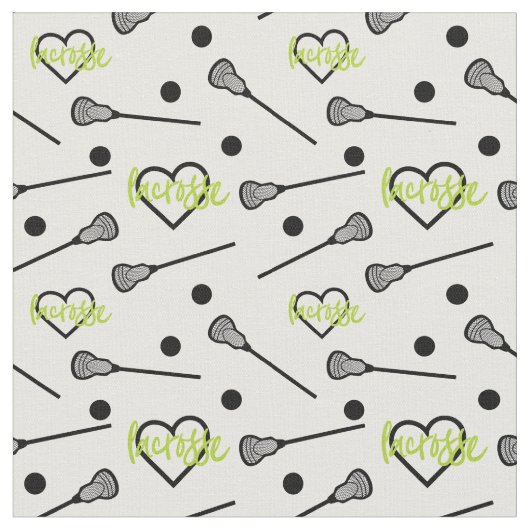 Lime Green Lacrosse Sticks und Herzmuster Stoff (Nahaufnahme)