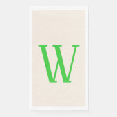 Lime Green Large Modern Custom Initial | Wäsche Serviette (Vorderseite)