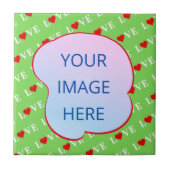 Lime Green LIEBE Fliese (Vorderseite)