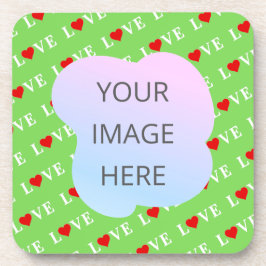 Lime Green LIEBE Getränkeuntersetzer