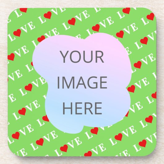 Lime Green LIEBE Getränkeuntersetzer (Vorderseite)