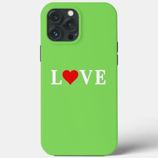 Lime Green LIEBE Modern Case-Mate iPhone Hülle (Rückseite)