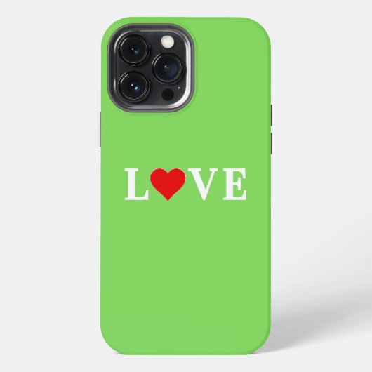 Lime Green LIEBE Modern iPhone Hülle (Rückseite)