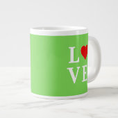 Lime Green LIEBE Modern stilvoll Jumbo-Tasse (Vorderseite Rechts)