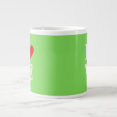 Lime Green LIEBE Modern stilvoll Jumbo-Tasse (Vorderseite)