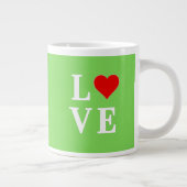 Lime Green LIEBE Modern stilvoll Jumbo-Tasse (Rechts)
