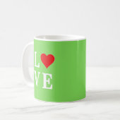 Lime Green LIEBE Modern stilvoll Kaffeetasse (Vorderseite Links)