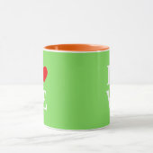 Lime Green LIEBE Modern stilvoll Tasse (Zentrum)