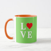 Lime Green LIEBE Modern stilvoll Tasse (Links)