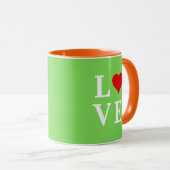 Lime Green LIEBE Modern stilvoll Tasse (VorderseiteRechts)