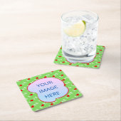 Lime Green LIEBE Rechteckiger Pappuntersetzer (Vor Ort)