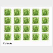 Lime Green LIEBE Wedding Rose Square Sticker (Blatt)