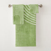 Lime Green Linen Minimalistisch Badhandtuch Set (Insitu)