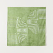 Lime Green Linen Minimalistisch Wandteppich (Vorderseite (Horizontal))