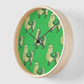Lime Green Llama Clock Uhr (Winkel)