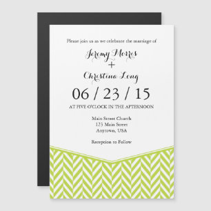 Lime Green Magnetic Herringbone Hochzeit einladen Magneteinladung