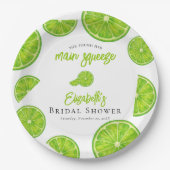 Lime Green Main Squeeze Bridal Shower Paper Plates Pappteller (Vorderseite)