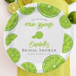 Lime Green Main Squeeze Bridal Shower Paper Plates Pappteller