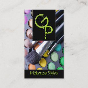 Lime Green Make up Artist Palette Business Card Visitenkarte