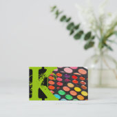 Lime Green Make up Artist Palette Business Card Visitenkarte (Stehend Vorderseite)