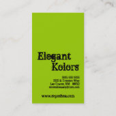Lime Green Make up Artist Palette Business Card Visitenkarte (Rückseite)