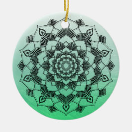 Lime Green Mandala Abstrakt Schöne Weihnachten Keramik Ornament