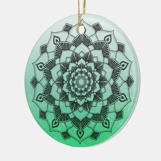 Lime Green Mandala Abstrakt Schöne Weihnachten Keramik Ornament (Links)