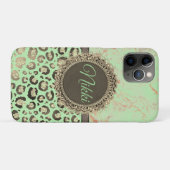 Lime Green Marble Glittery Leopard Case-Mate iPhone Hülle (Rückseite (Horizontal))