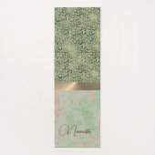 Lime Green Marble Glittery Leopard Namaste Yogamatte (Rückseite)