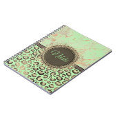 Lime Green Marble Glittery Leopard Notizblock (Linke Seite)
