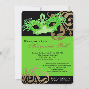 Lime Green Masquerade Maske Ball Kostüm Halloween Einladung